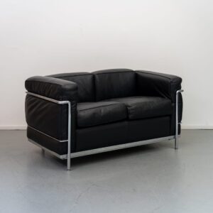 Cassina LC2 Bank 2-Zits Zwart Leer
