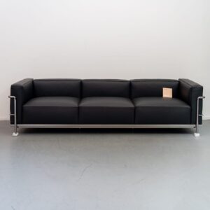 Cassina Le Corbusier LC3 Bank 3-Zits Zwart Leer