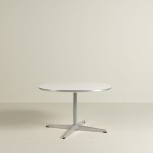 Fritz Hansen A222 Salontafel Rond Wit Laminaat Ø75 cm - Aluminium