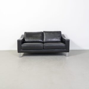 Leolux Antonia Bank 2,5-Zits Zwart Leer