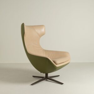 Leolux Caruzzo Fauteuil Beige/Groen Leer