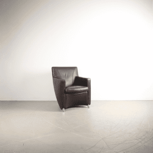Leolux Dolcinea Fauteuil Bruin Leer - Aluminium