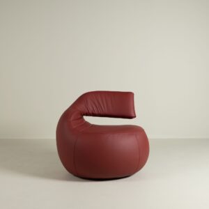 Leolux Gisa Fauteuil Roodbruin Leer