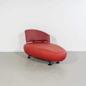 Leolux Kikko Chaise Longue Fauteuil Rood Leer