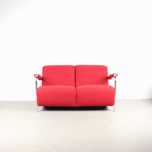 Leolux Scylla Bank 2-Zits Rood Stof - Chroom