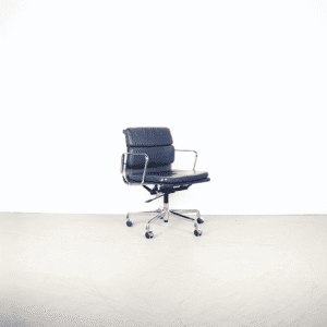 Vitra Eames EA 217 Bureaustoel Donkerblauw Leer - Chroom