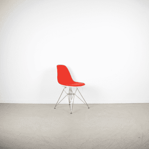 Vitra Eames DSR Stoel Wit/Rood Stof - Chroom