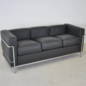 Cassina LC2 Bank 3-Zits Zwart Leer