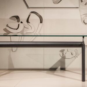 Cassina LC6 Tafel Frosted Glas - Zwart