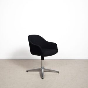 Vitra Softshell Stoel Zwart Stof - Chroom